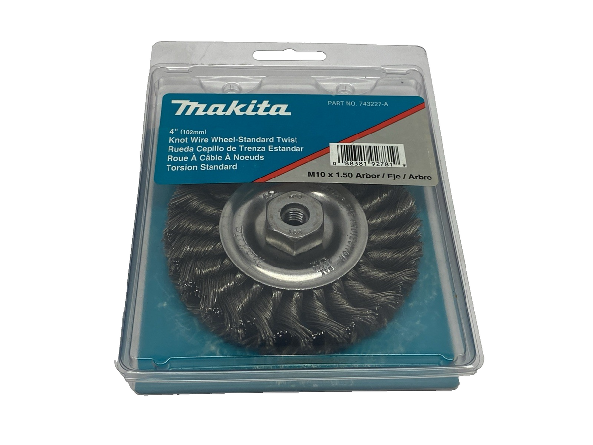 Makita 743227-A Knot Wire Wheel Brush M10x1.50 Arbor 4" Wheel - Maverick Industrial Sales