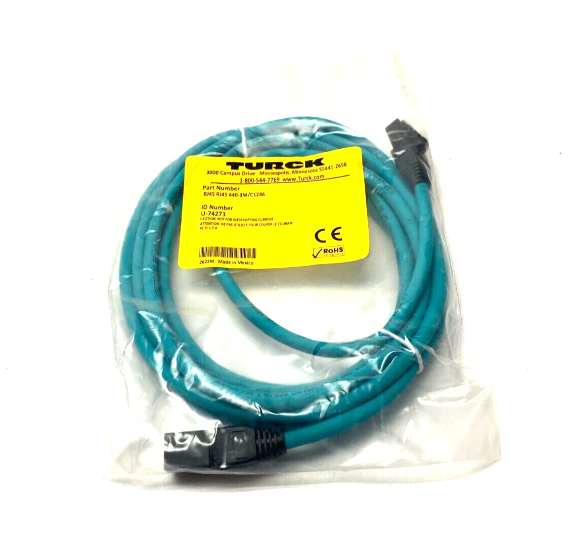 Turck RJ45 RJ45 440-3M/C1246 Industrial Ethernet Cordset 3m U-74273 - Maverick Industrial Sales