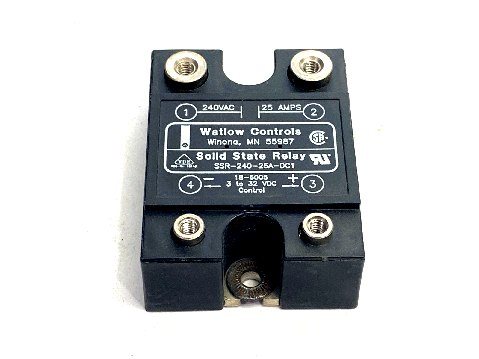 SSR-240-25A-DC1 | Watlow Solid State Relay 240VAC 25A, 3-32VDC - Used - Maverick Industrial Sales
