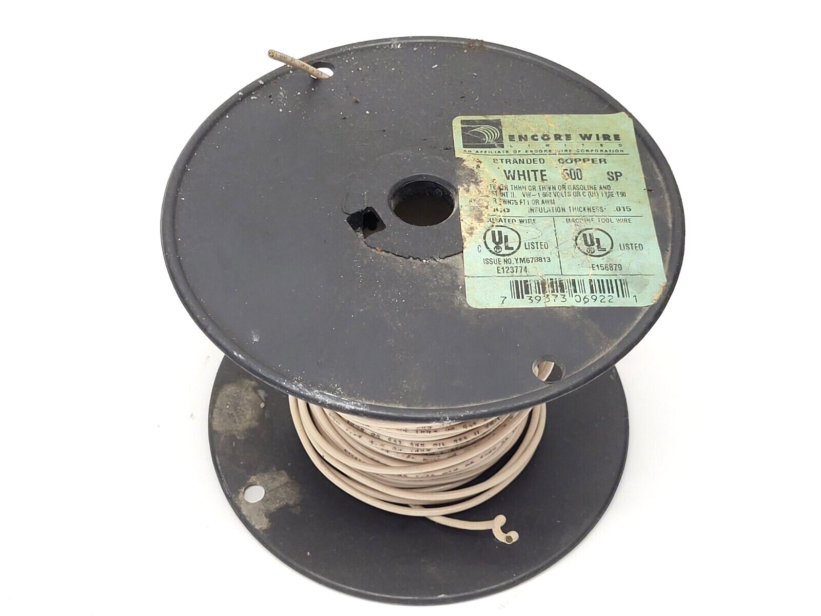 Encore Wire 500 SP White E156879 Stranded Copper 600V Insulated Wire 2lb 15.4oz - Maverick Industrial Sales