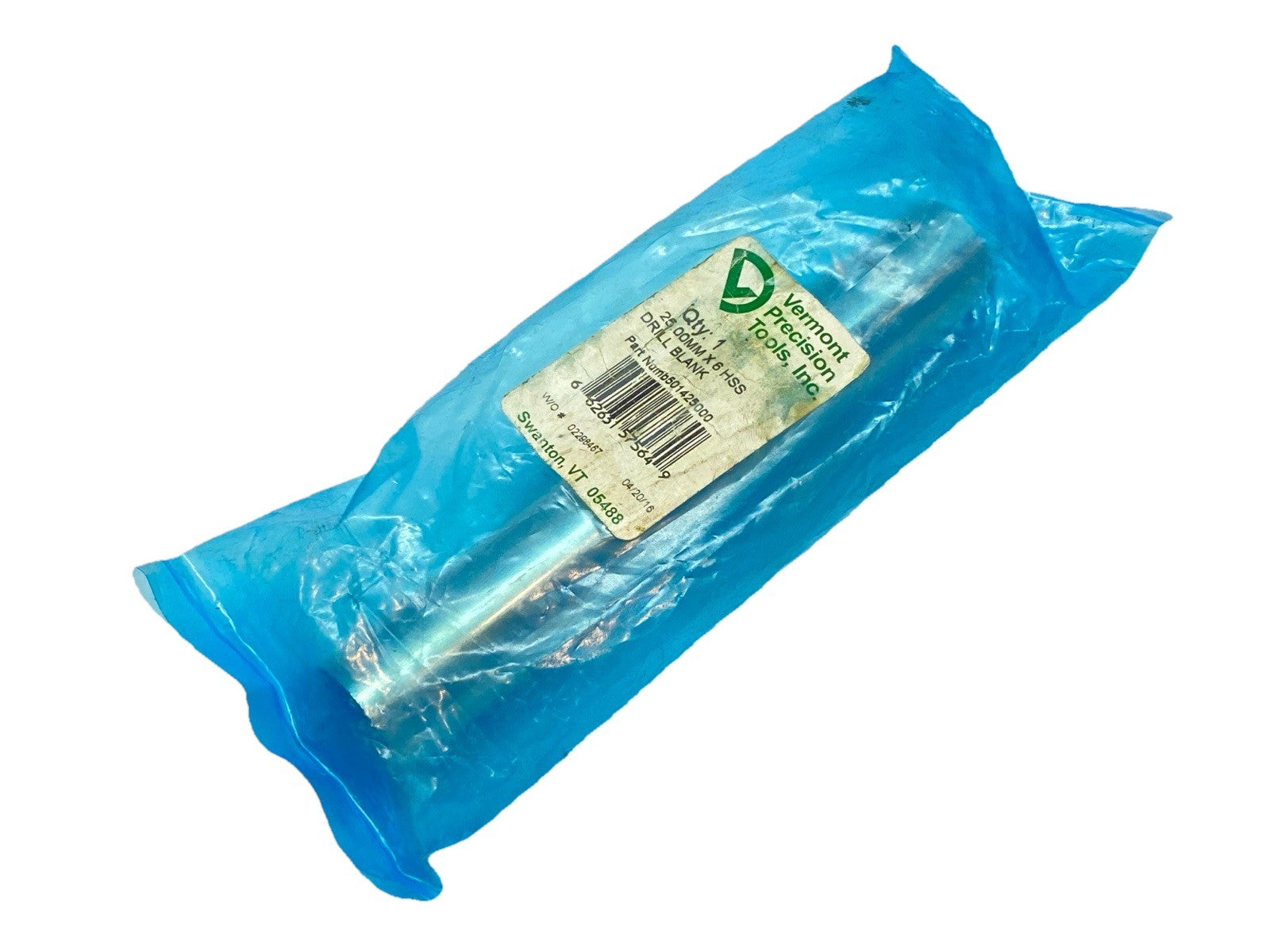 501425000 | Vermont Precision Tools Drill Blank 25mm x 6 HSS - New - Maverick Industrial Sales