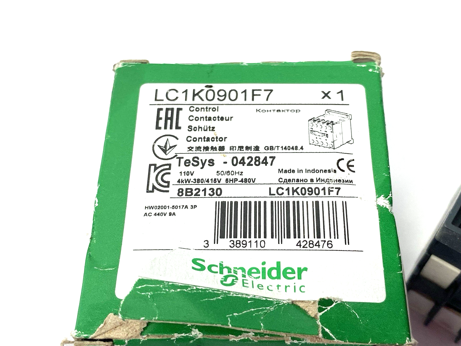 Schneider Electric LC1K0901F7 Contactor, TeSys K, 3P, AC-3 - Maverick Industrial Sales