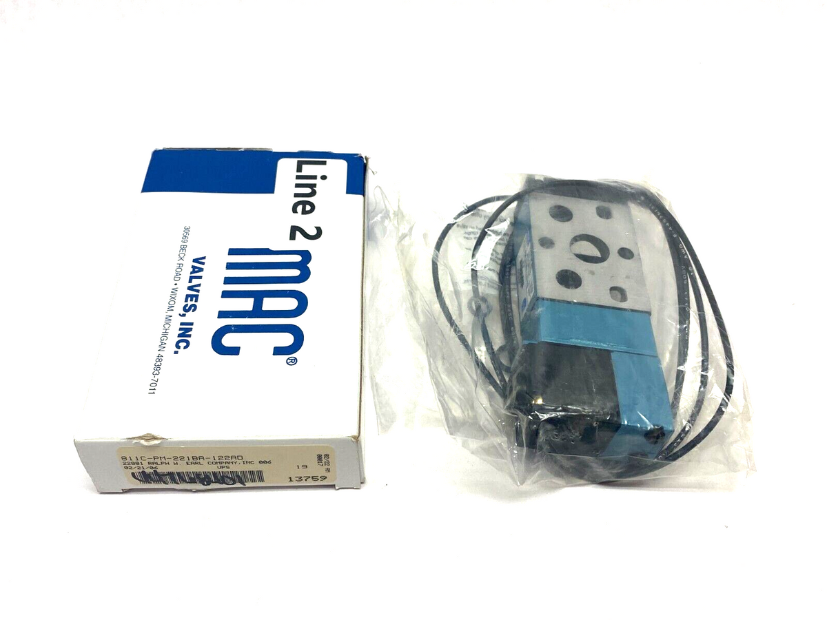 811C-PM-221BA-122AD | MAC Valves Solenoid Valve Assembly VAC to 150psi - New – Open box - Maverick Industrial Sales
