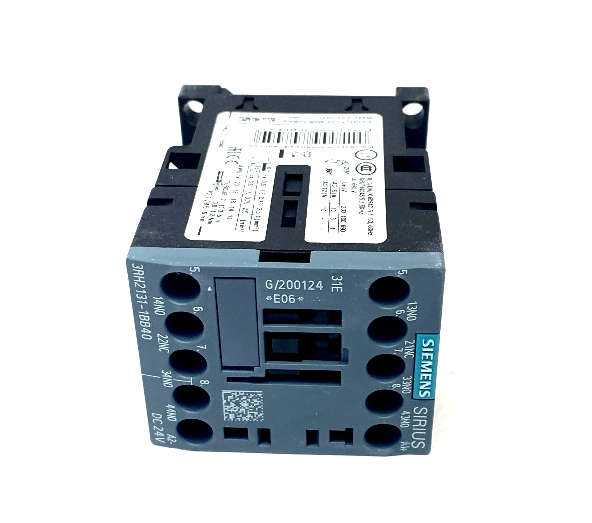 Siemens 3RH2131-1BB40 Contactor Relay 3 NO + 1 NC 24VDC Size S00 - Maverick Industrial Sales
