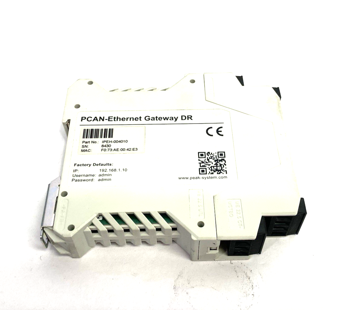 IPEH-004010 | Peak PCAN-Ethernet Gateway DR, CAN to LAN Gateway in DIN Rail - Used - Maverick Industrial Sales