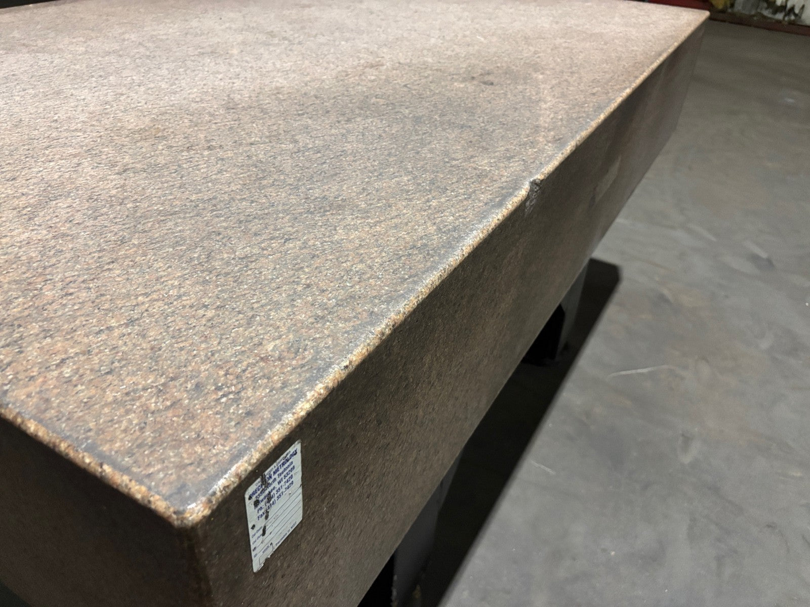 Pink Granite Stone Inspection QC Table, 72" x 48" x 12" - Maverick Industrial Sales
