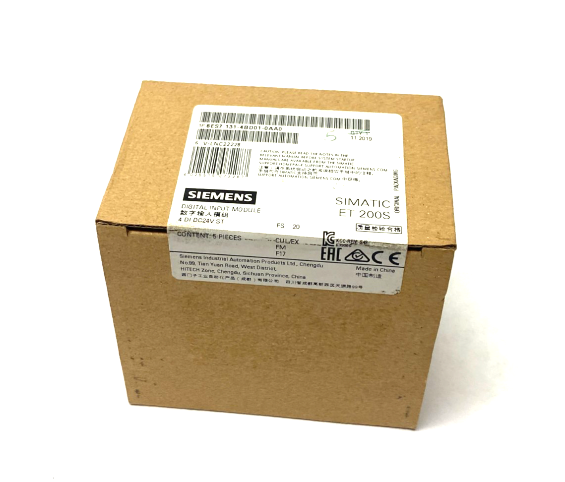 Siemens 6ES7 131-4BD01-0AA0 SIMATIC ET 200S Digital Input Module BOX OF 5 - Maverick Industrial Sales