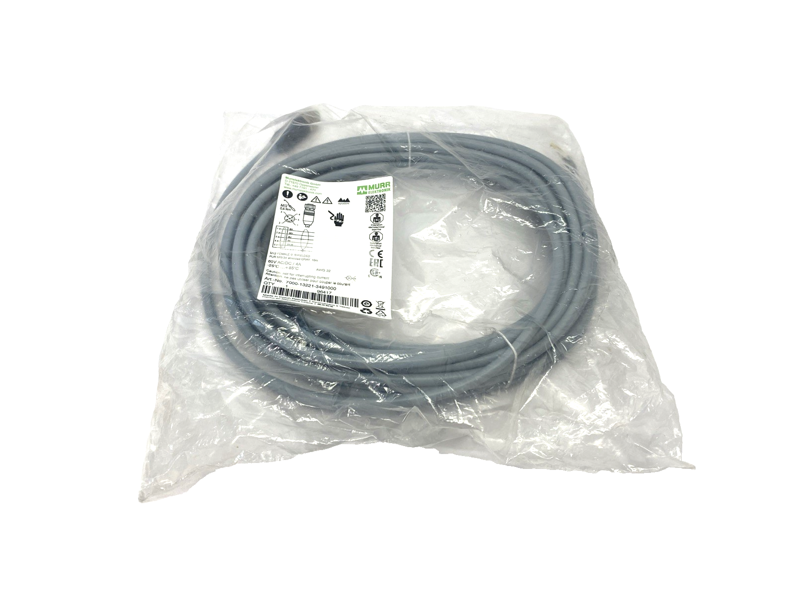 Murr Elekronik 7000-13221-3491000 Connection Cable M12 Female 5-Pin 10m - Maverick Industrial Sales
