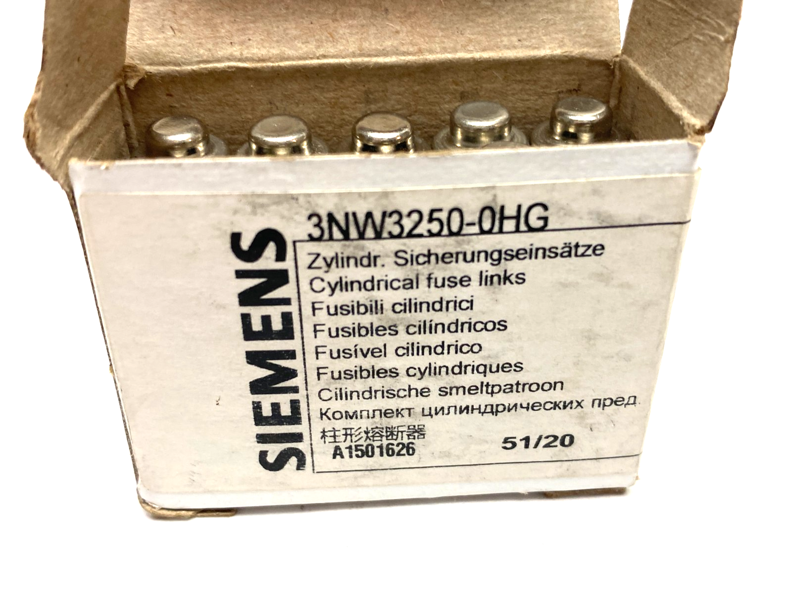 Siemens 3NW3250-0HG SENTRON Cylindrical Fuse, Slow-Blow, 25A, BOX OF 10 - Maverick Industrial Sales