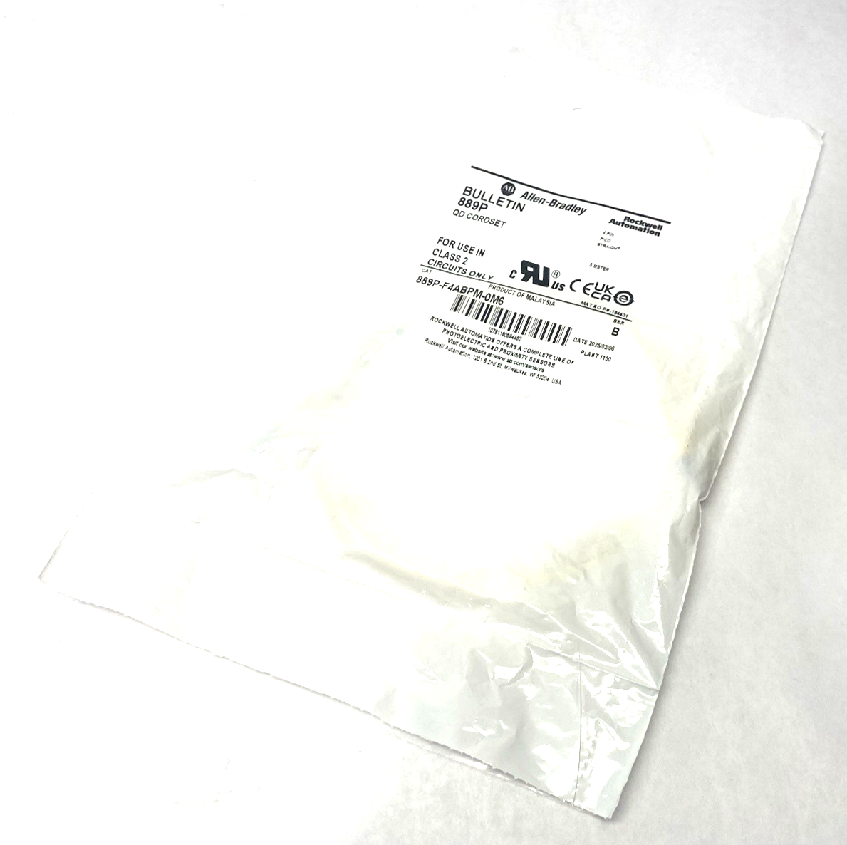 889P-F4ABPM-0M6 | Allen Bradley Ser. B Pico Connection Cable M8 4-Pin Straight - New - Maverick Industrial Sales