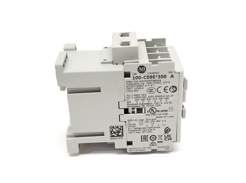 Allen Bradley 100-C09EJ300 Ser. A Contactor, 9A 3P 24VDC - Maverick Industrial Sales