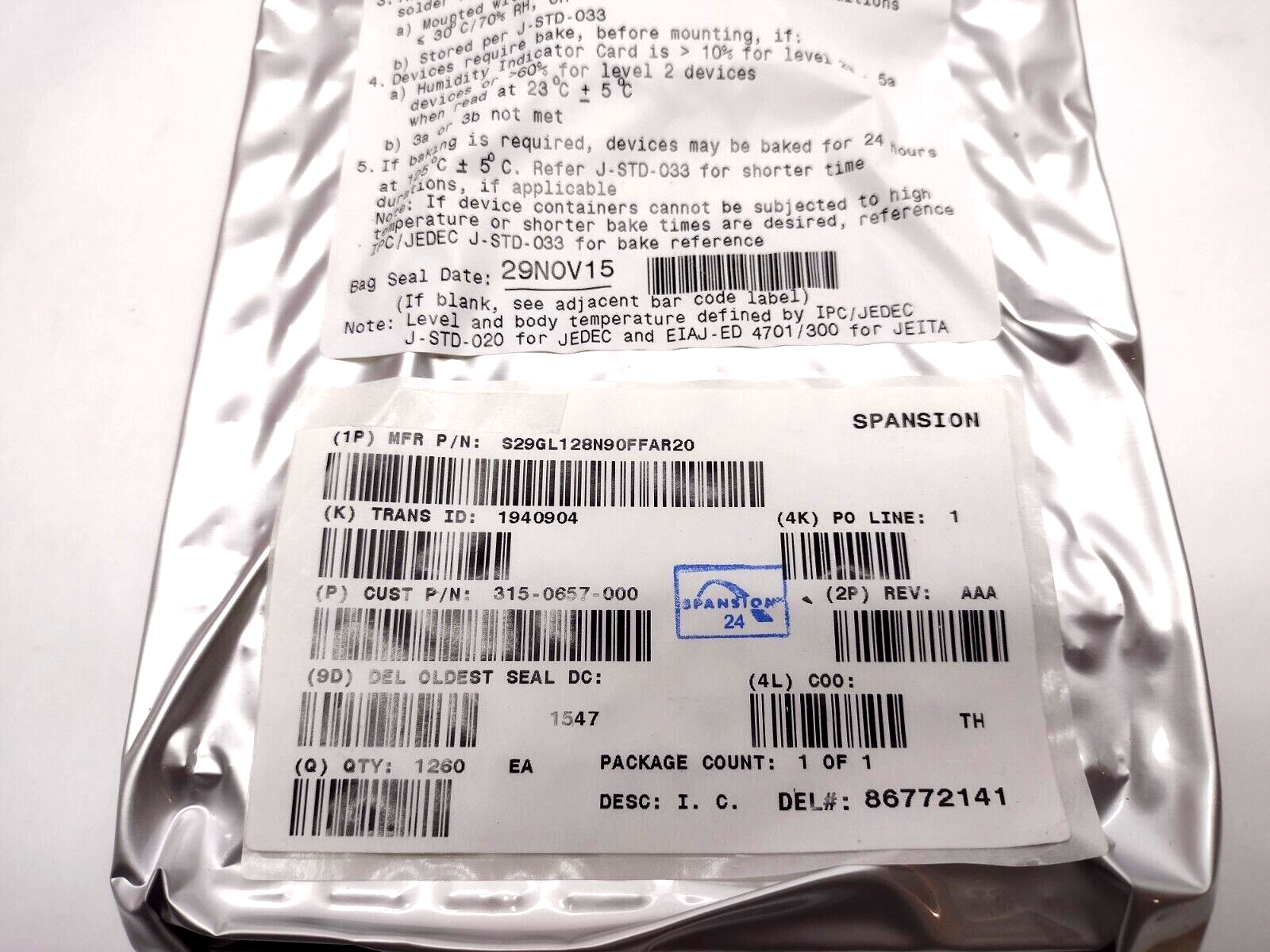 Infineon S29GL128N90FFAR22 128MBIT IC FLASH PARALLEL 64FBGA NOR Memory 1260 PCS - Maverick Industrial Sales