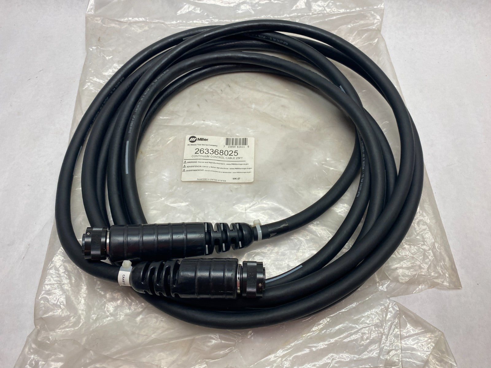 Miller Electric 263368025 Continuum Control/Motor Cable, 25ft Length - Maverick Industrial Sales