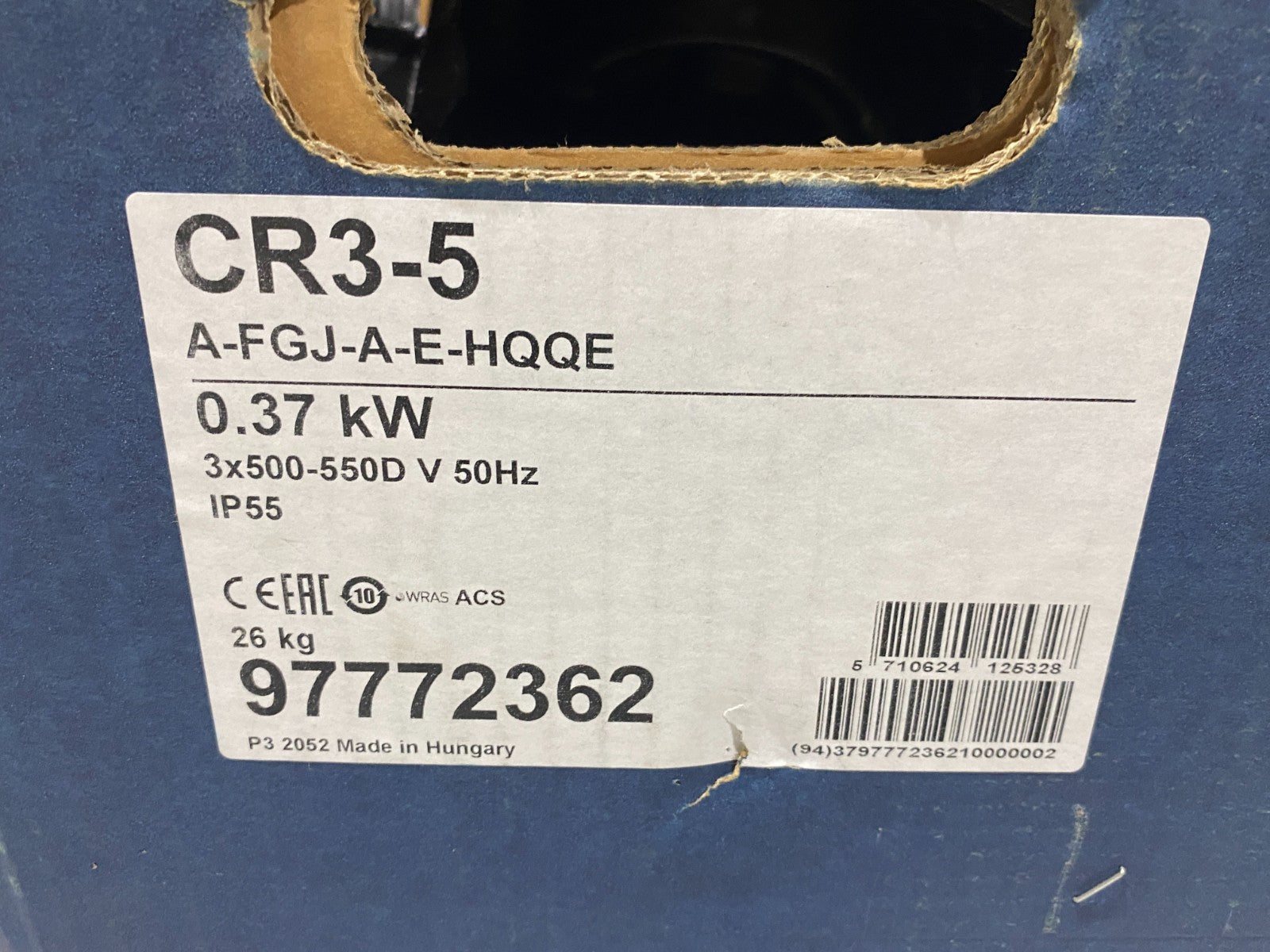 Grundfos CR3-5 A-FGJ-A-E-HQQE Multistage Vertical Vacuum Pump 3-Ph 97772362 - Maverick Industrial Sales