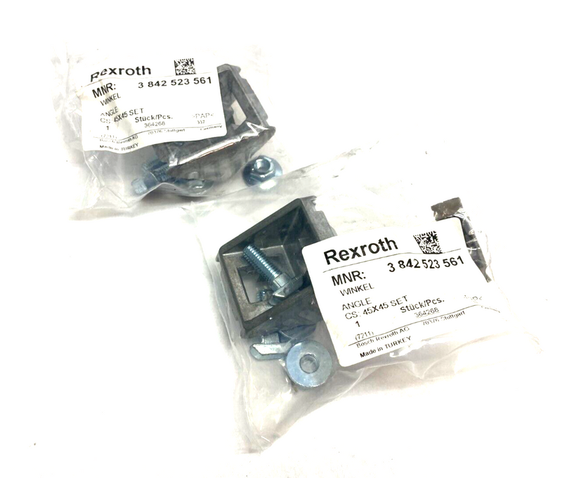 Bosch Rexroth 3842523561 Angle Corner Gusset w/ Hardware LOT OF 2 - Maverick Industrial Sales