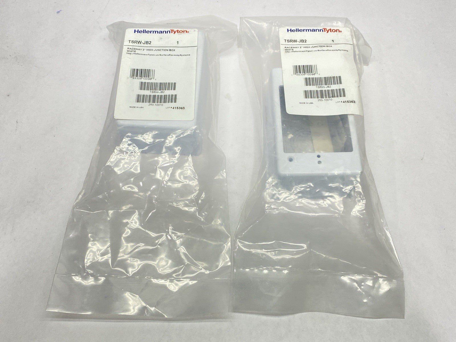 HellermannTyton TSRW-JB2 Single Gang Junction Box 2" Deep PVC White LOT OF 2 - Maverick Industrial Sales