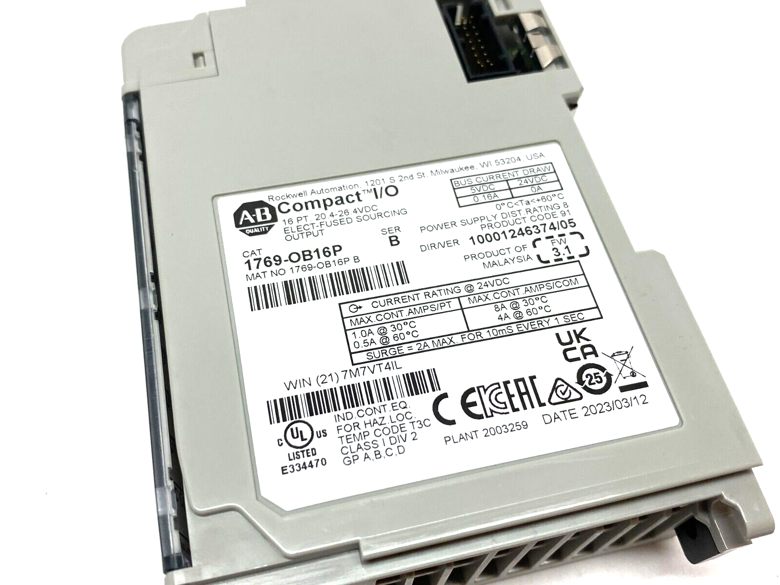 1769-OB16P | Allen Bradley Ser. B Compact I/O Sourcing Output Module 16-Point - New – Open box - Maverick Industrial Sales