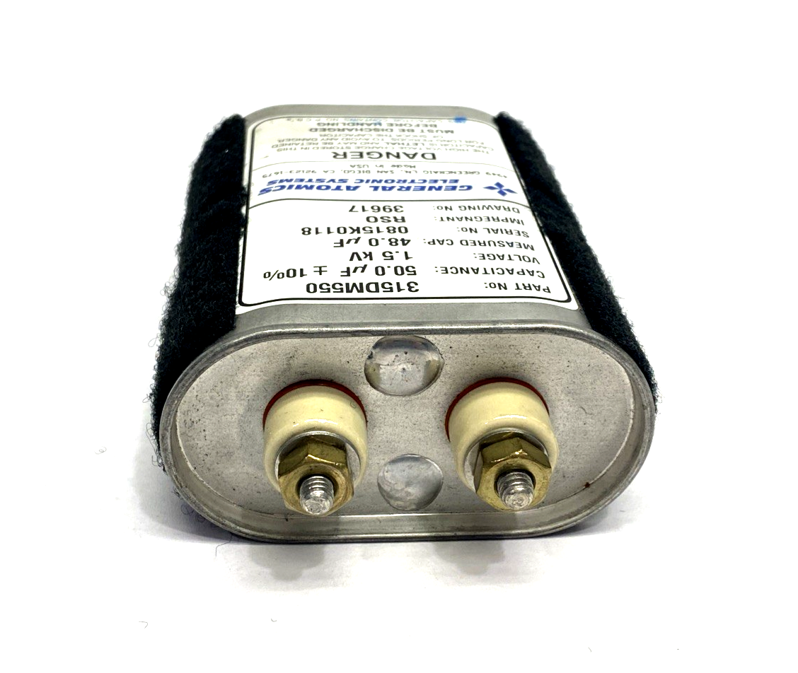315DM550 | General Atomics Electronic Systems Capacitor 50µF 1.5kV 16A RMS - Used - Maverick Industrial Sales