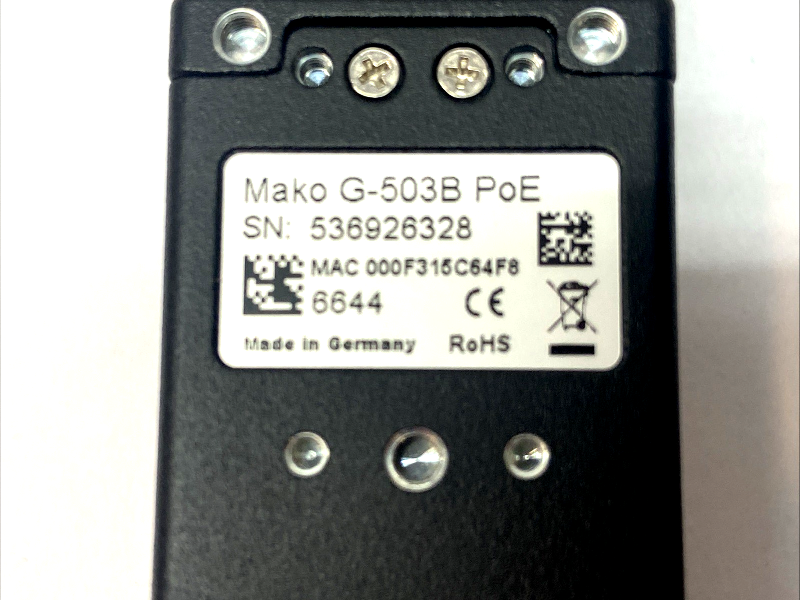 G-503B PoE | Allied Vision Mako Industrial Machine Camera w/ TV Lens 8mm 1:1.3 - Used - Maverick Industrial Sales