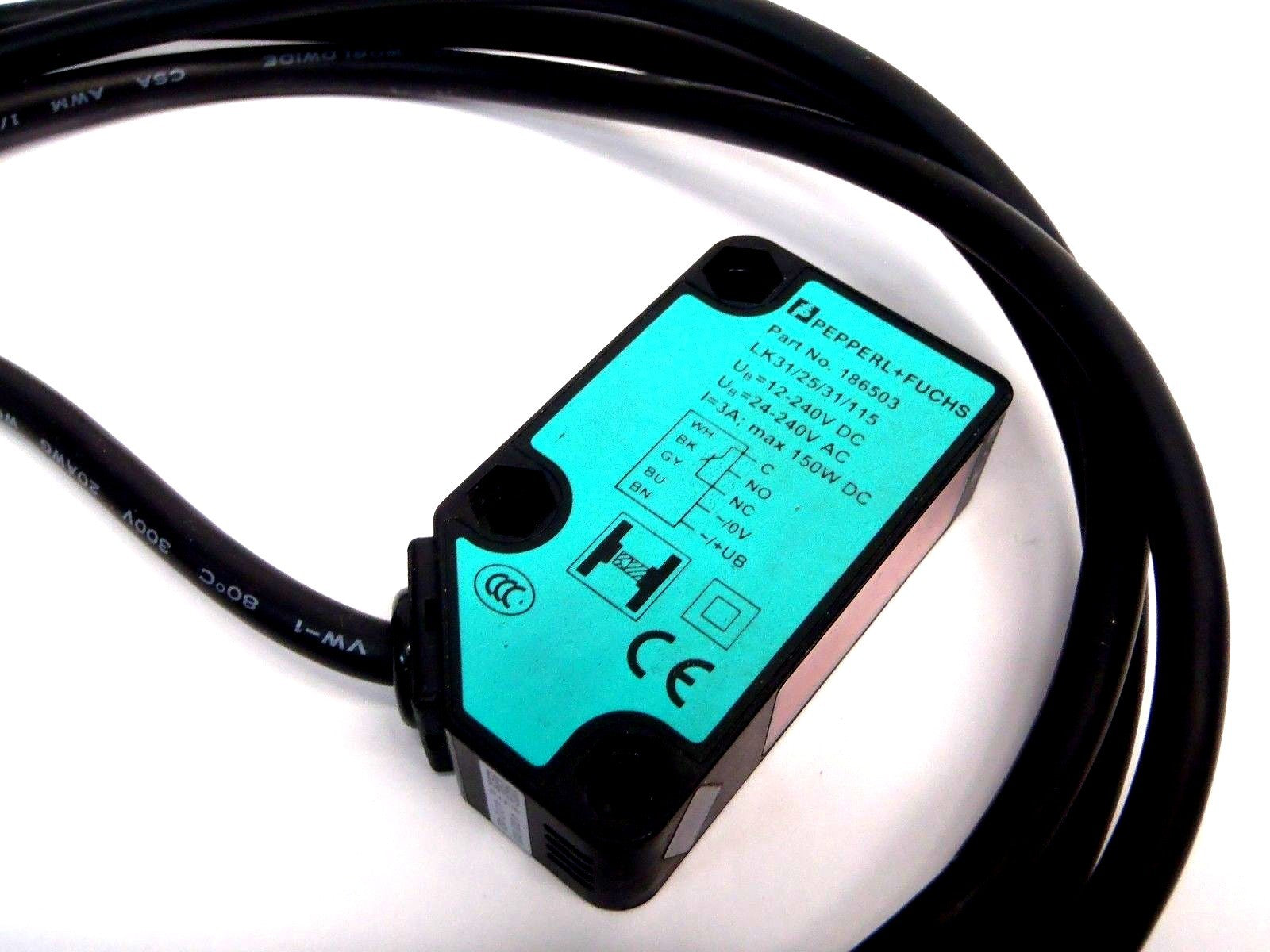 LK31/LK31/25/31/115 186503 | Pepperl & Fuchs LK31/LK31/25/31/115 Through Beam Sensor 3A 240VDC 150W 186503 - New – Open box - Maverick Industrial Sales