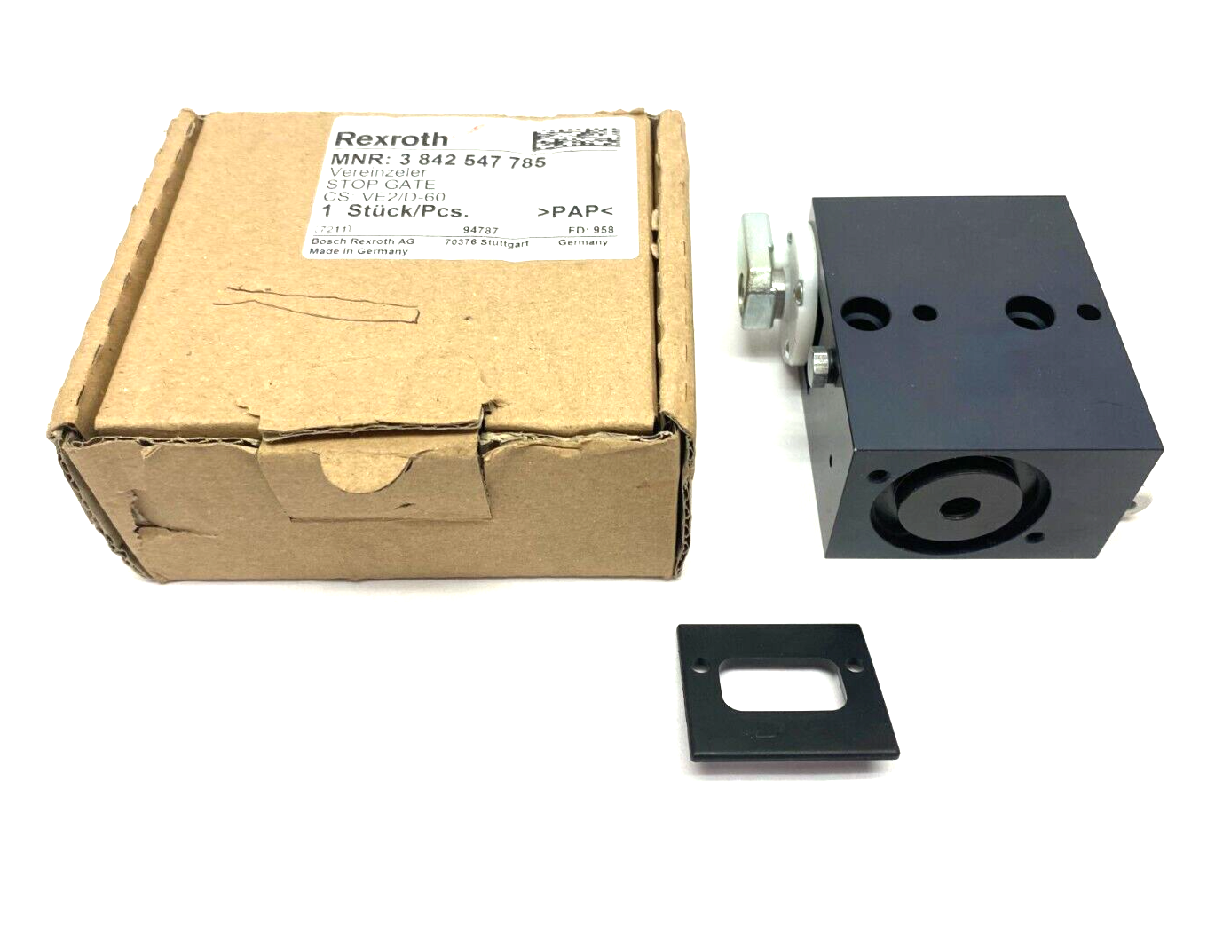 Bosch Rexroth 3842547785 Pneumatic Stop Gate NO HARDWARE - Maverick Industrial Sales