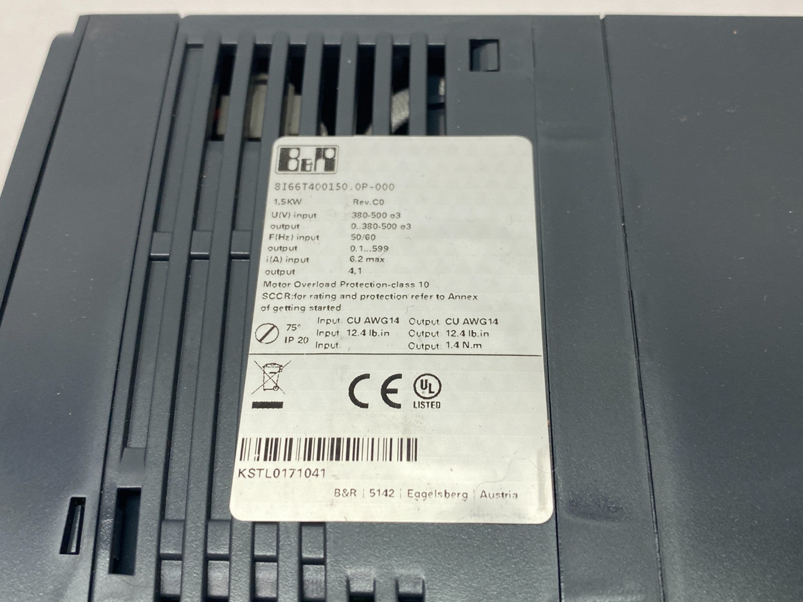 B&R Automation 8I66T400075.0P-000 ACOPOSinverter w/ POWERLINK Comm. Card NO KNOB - Maverick Industrial Sales