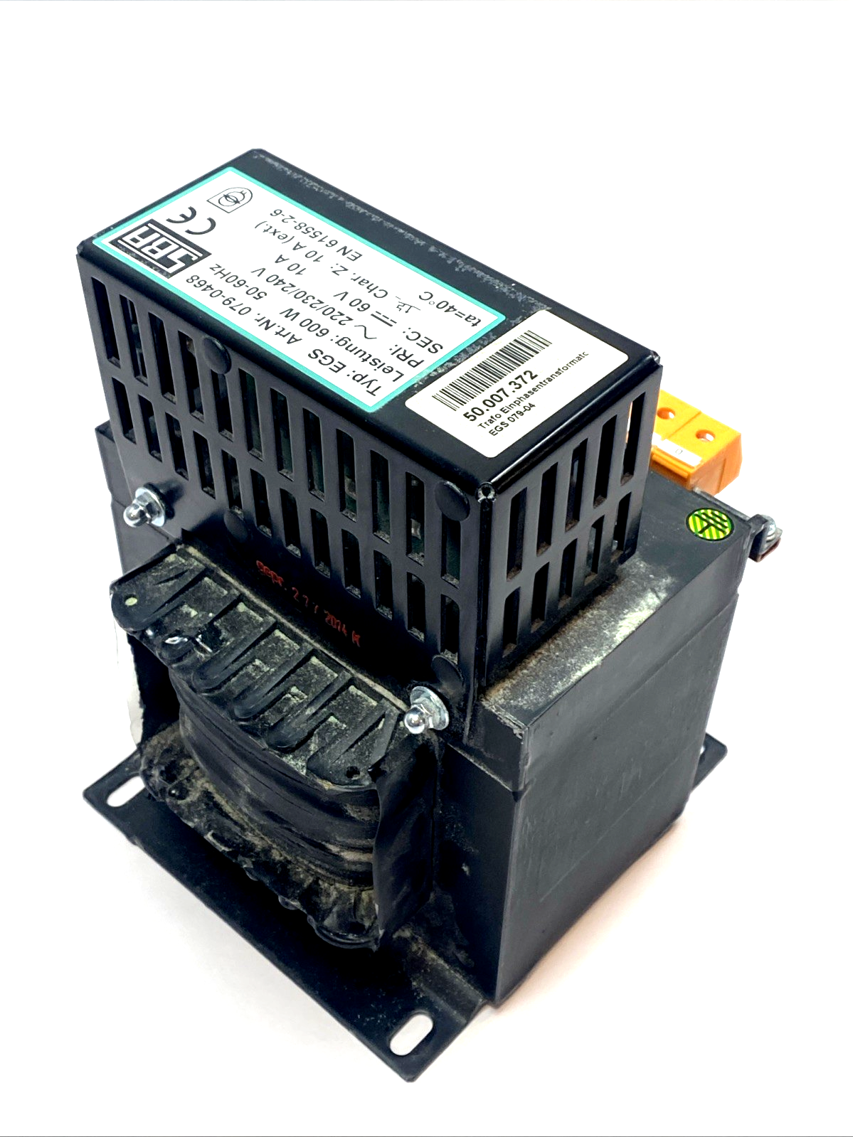 SBA EGS 079-0468 600W 60V 10A Safety Isolating Transformer 220/240V - Maverick Industrial Sales