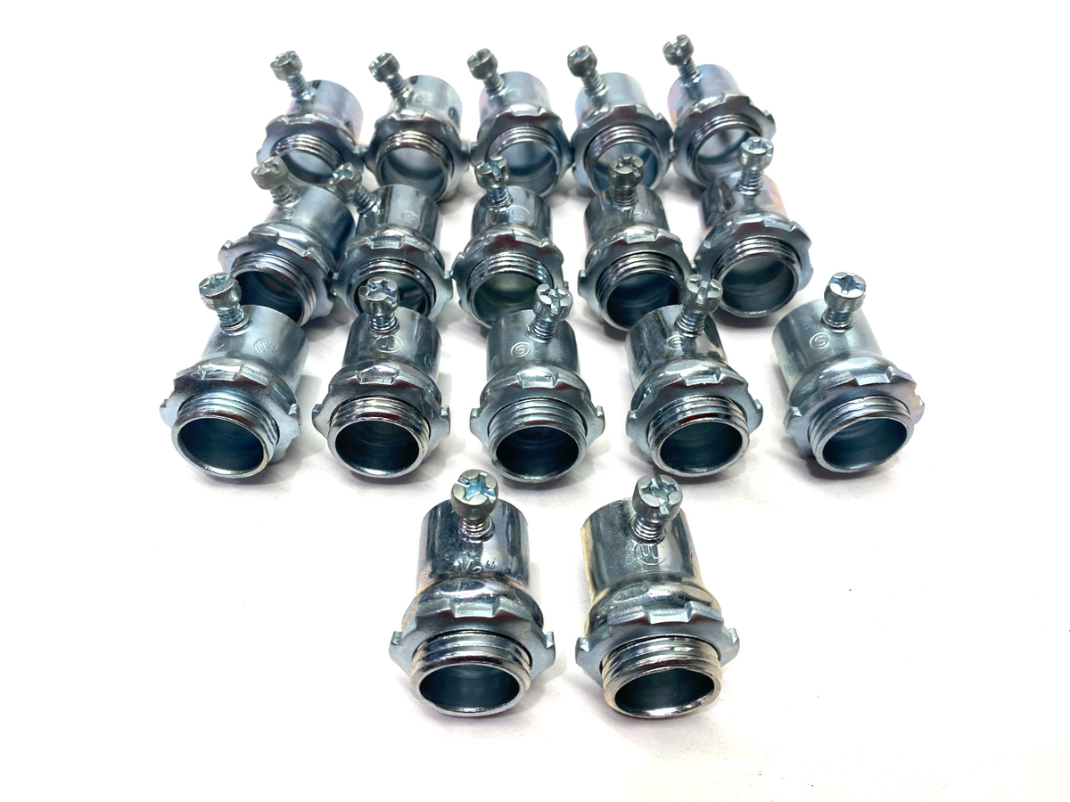 Steel City TC121A EMT Set Screw Connector 1/2", Zinc-Plated LOT OF 17 - Maverick Industrial Sales