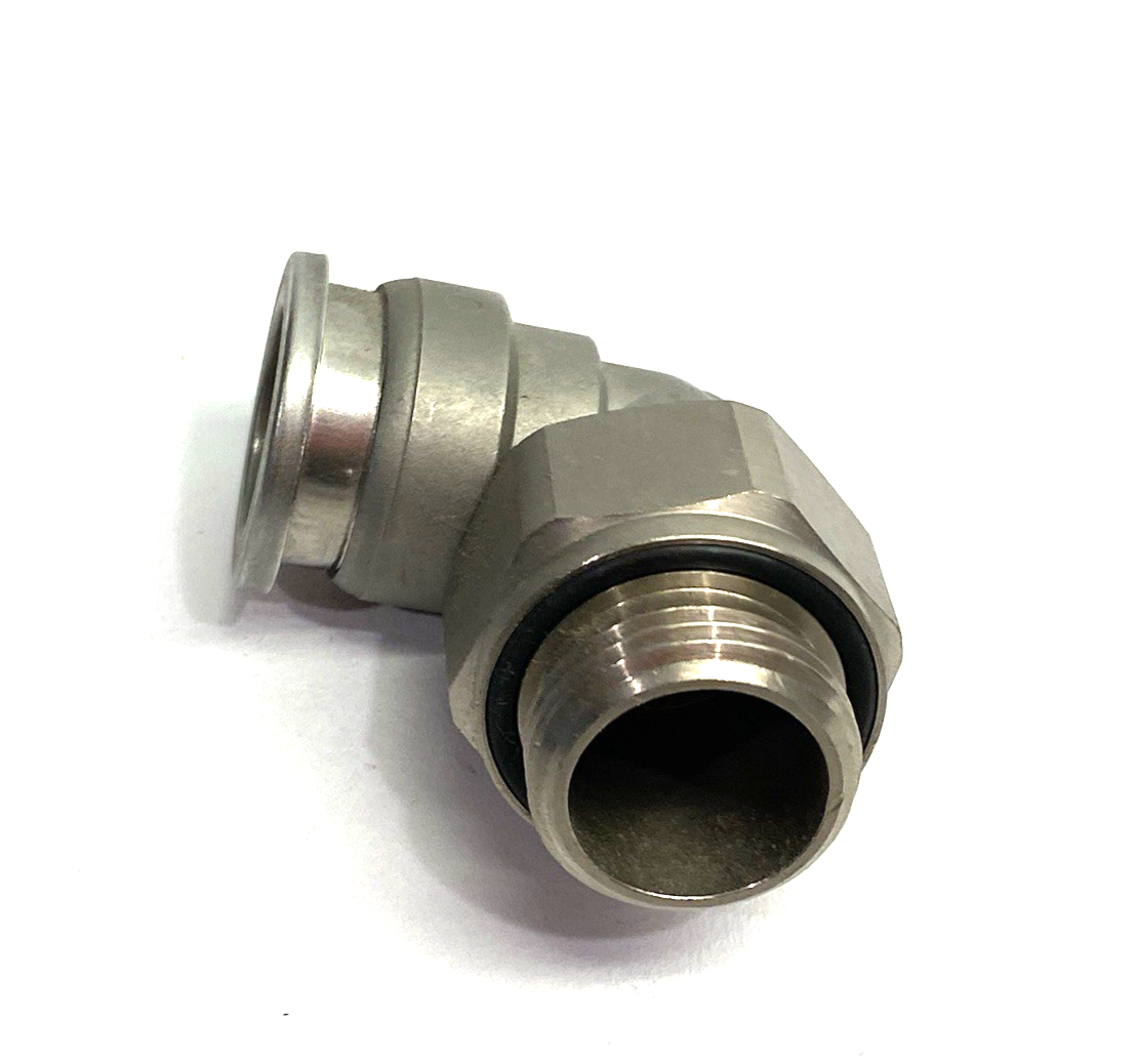 KQB2L16-G04 | SMC Metal Male Elbow Fitting, Swivel, One-Touch, 16mm OD Tube - New – Open box - Maverick Industrial Sales