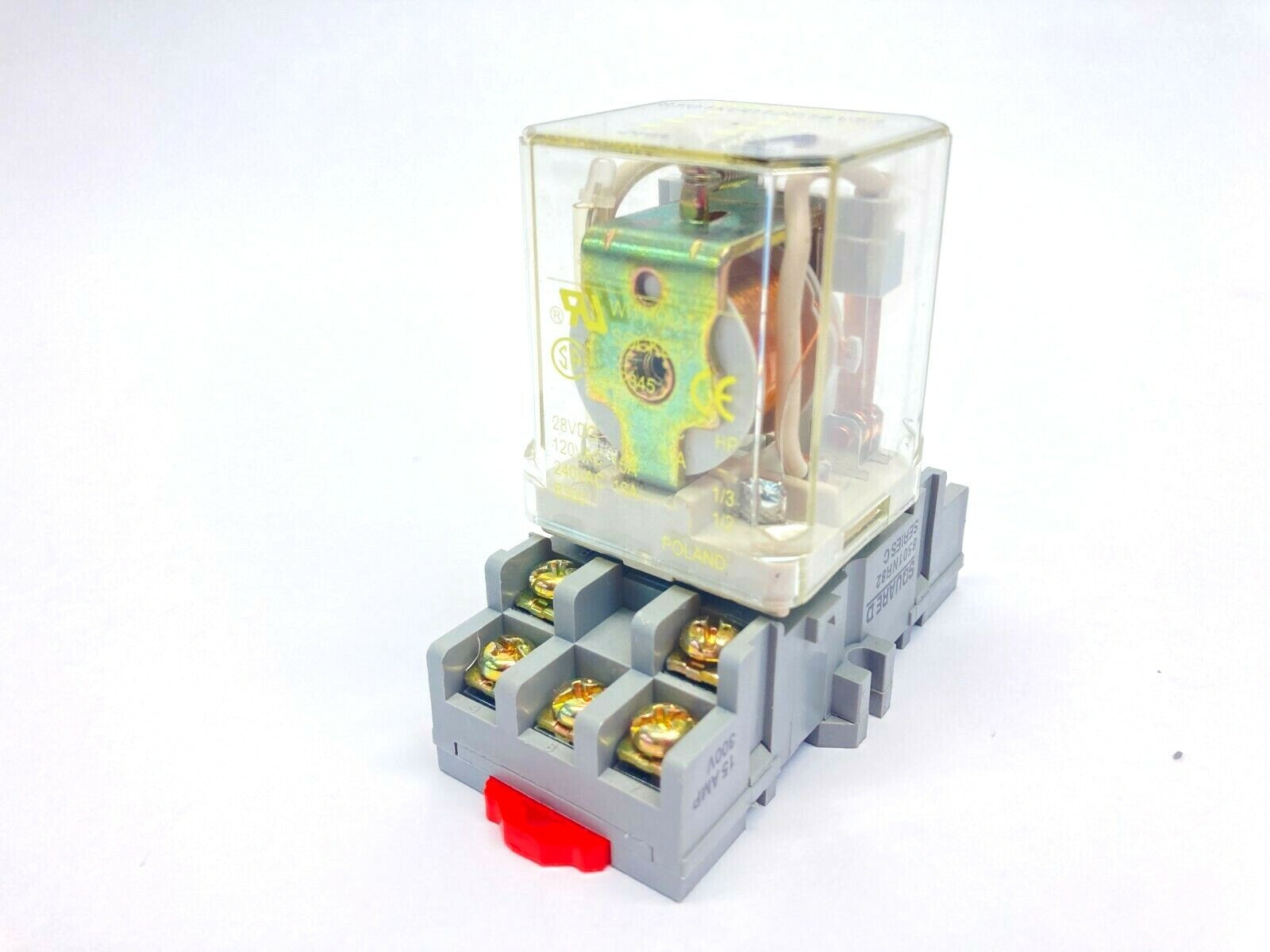 8501NR82,8501KUD12P14V53 | Square D 8501NR82 Ser C Relay Socket w/ 8501KUD12P14V53 Relay - New – Open box - Maverick Industrial Sales