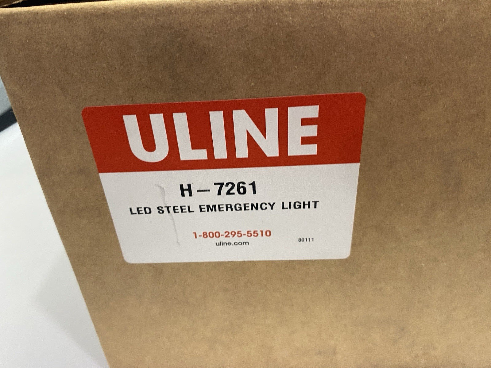 Uline H-7261 Steel LED Emergency Light, White, w/ Battery - Maverick Industrial Sales