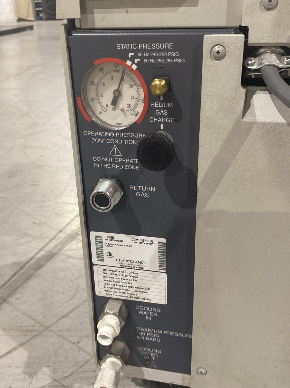 CTI Cryogenics 8135901G001 Cryopump 9600 Series Helium Compressor CRACKED CASE - Maverick Industrial Sales