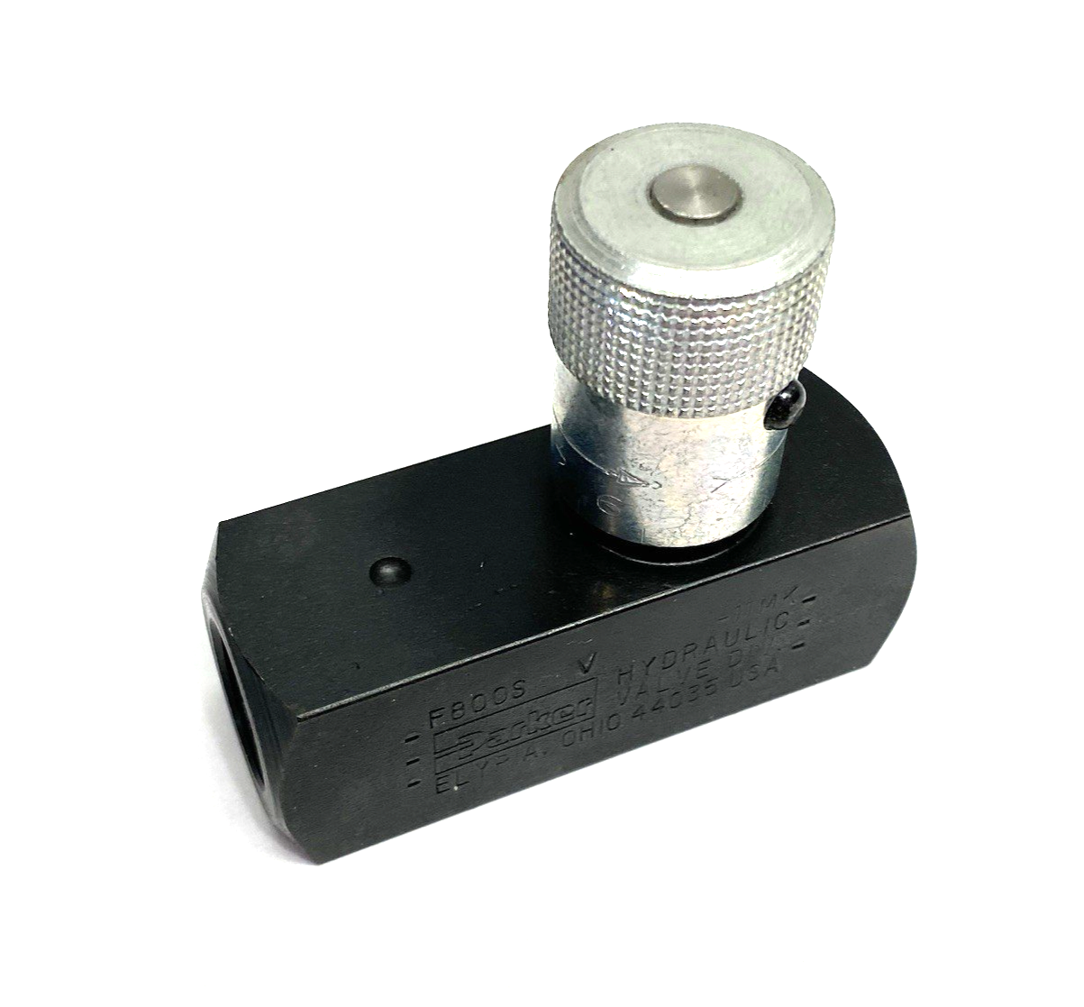 | Parker F800S-V Colorflow In-Line Flow Control Valve, 1/2" NPTF Connection - New – Open box - Maverick Industrial Sales