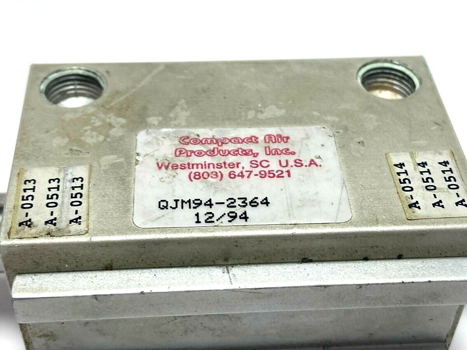 Compact QJM94-2364 Pneumatic Cylinder 3/4" Stroke - Maverick Industrial Sales