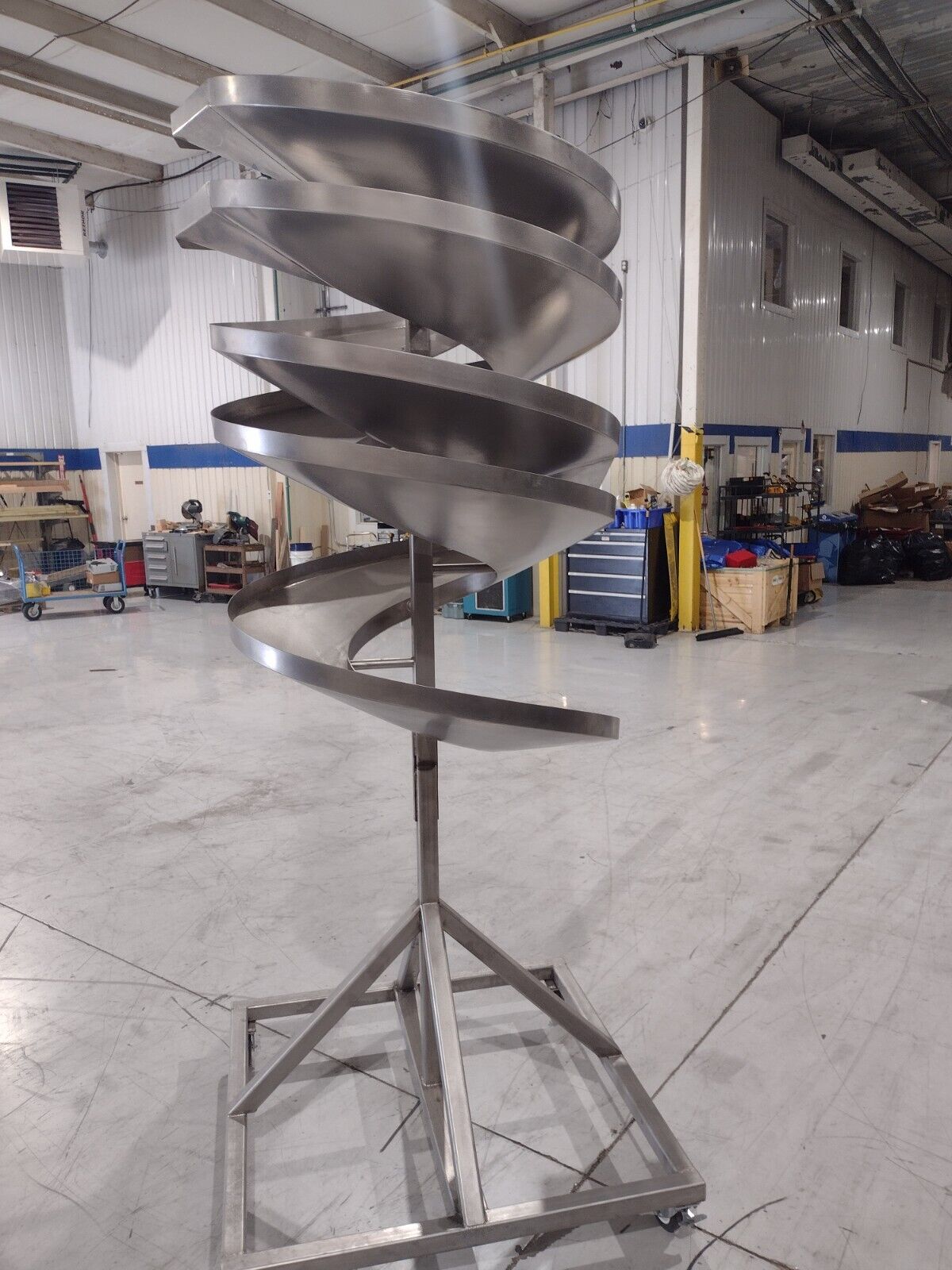 Parts Material Feeding Double Slide Chute Feed Ramps 105" H 11" W,  LH Discharge - Maverick Industrial Sales