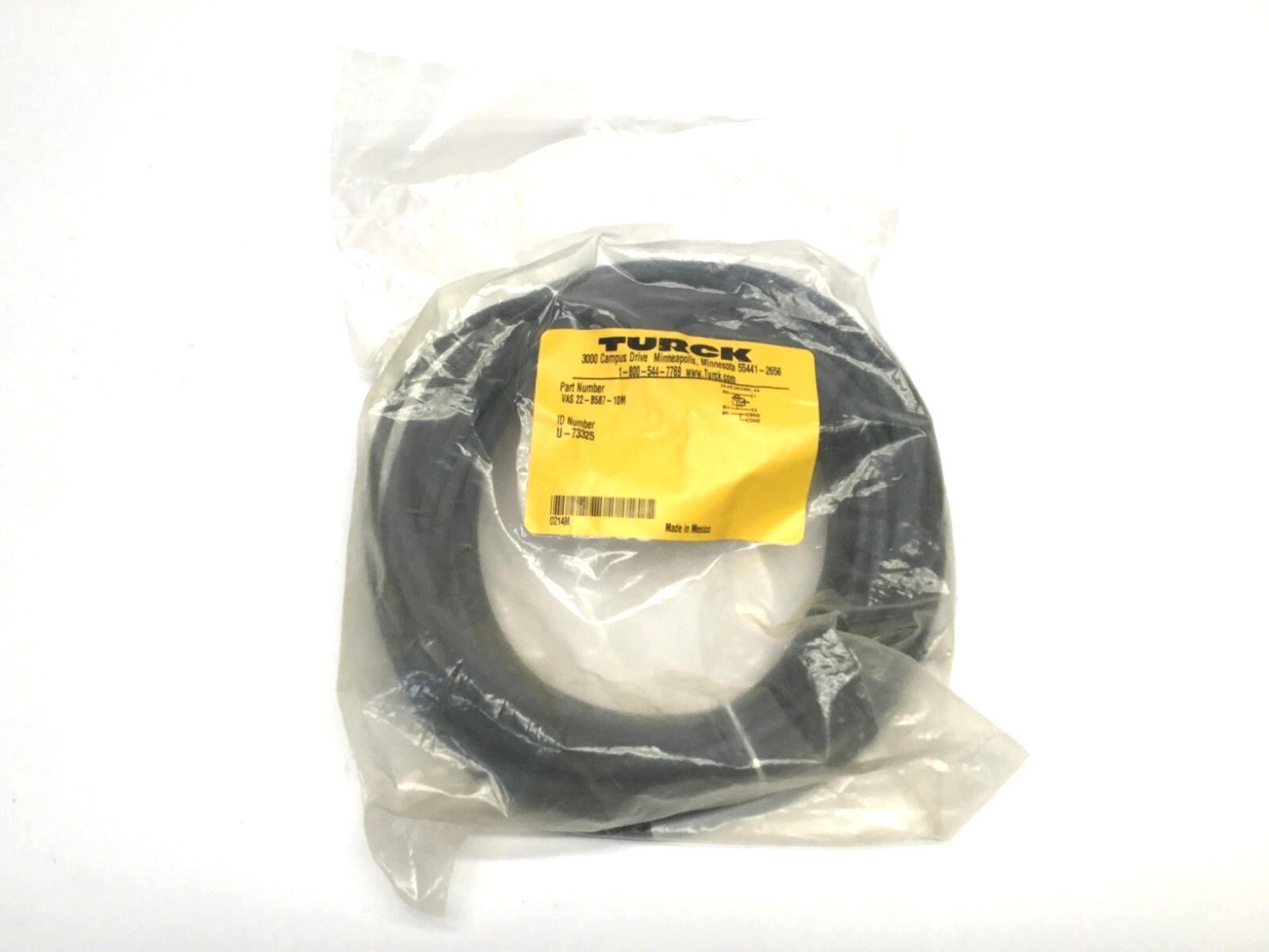 Turck VAS 22-B587-10M DIN Valve Plug Cord U-73325 - Maverick Industrial Sales