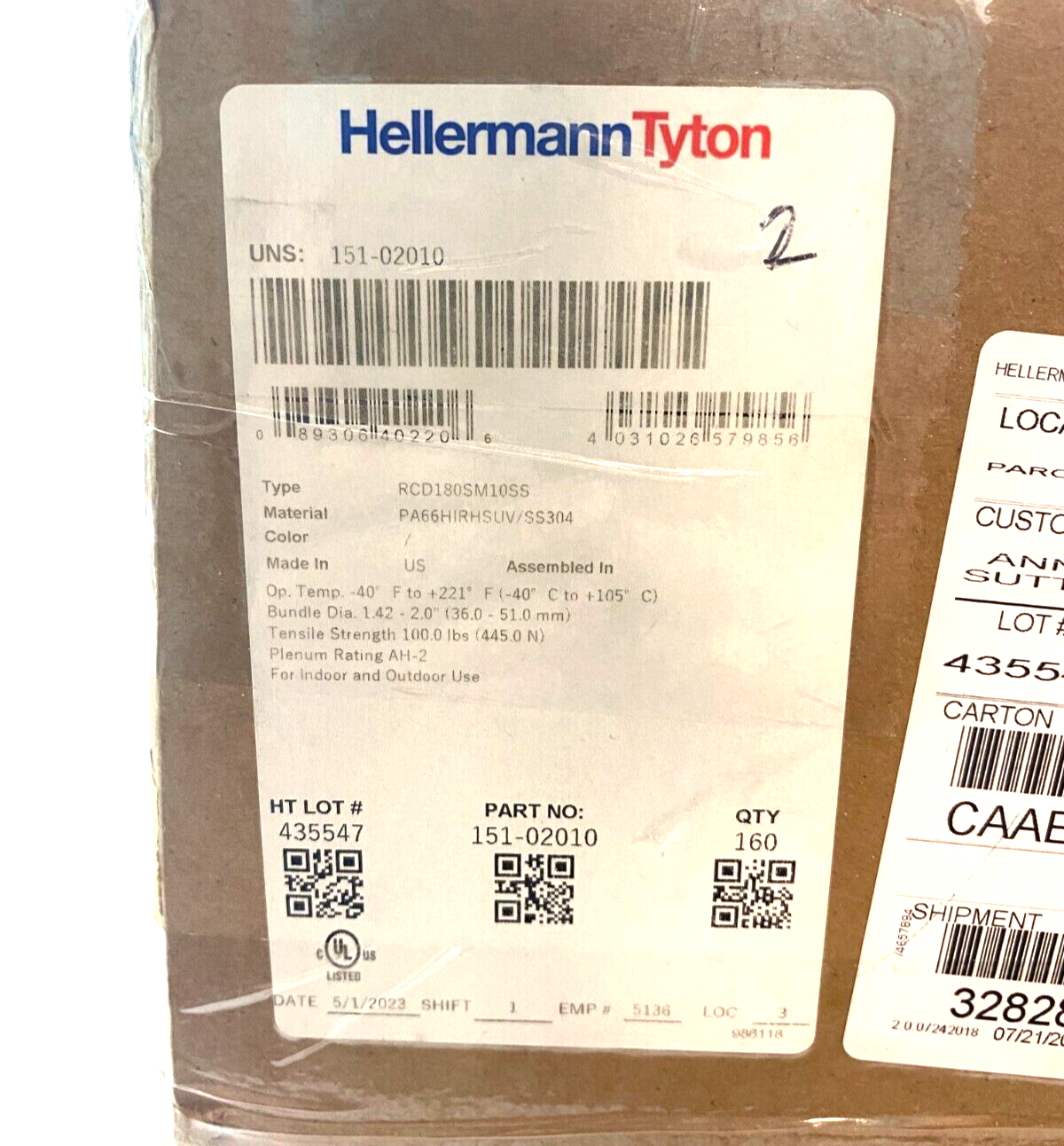 HellermannTyton 151-02010 Ratchet P-Clamp Ø10.29mm Black BOX OF 150 - Maverick Industrial Sales