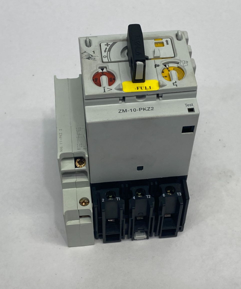PKZ 2,ZM-10-PKZ2 | Moeller PKZ 2, ZM-10-PKZ2, NHI 11-PKZ 2 Motor Protection Breaker Assembly - Used - Maverick Industrial Sales