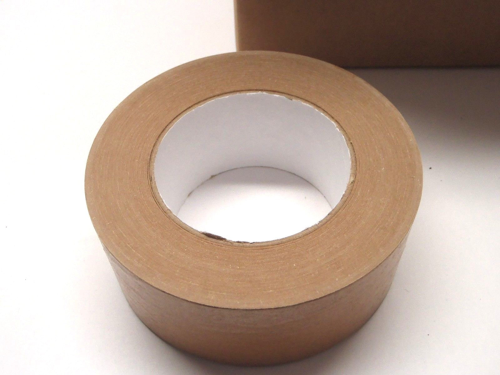 235 | Tan Natural Flatback Tape 48mm x 55M Rolls CASE OF 24- New – Open box - Maverick Industrial Sales