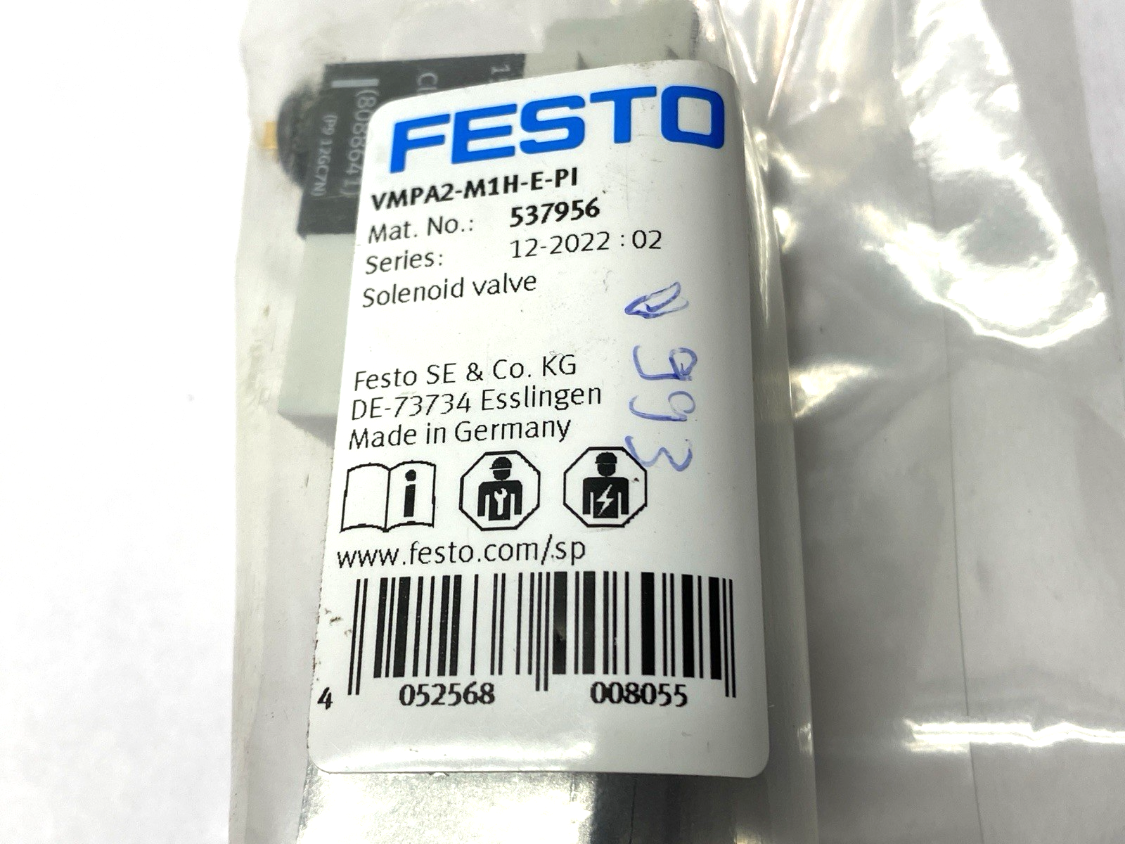Festo VMPA2-M1H-E-PI Solenoid Valve 537956 - Maverick Industrial Sales