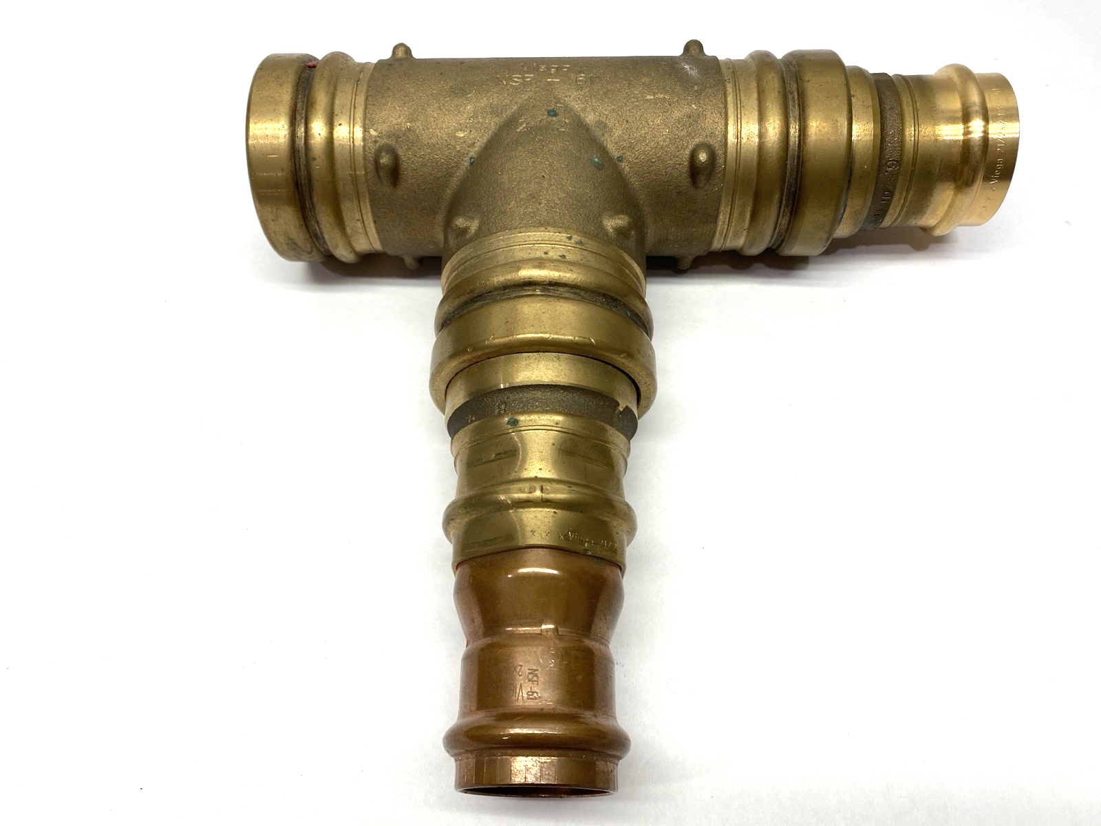 NSF-61 | Viega ProPress Tee Fitting 2-1/2" w/ 2-1/2 x 2" & 2-1/2 x 1-1/2" Reducers - Used - Maverick Industrial Sales