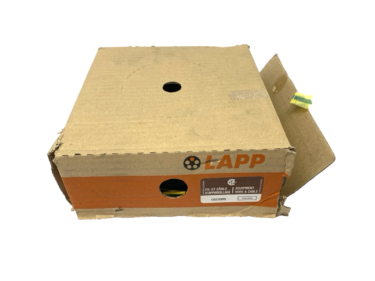 4160500 | Lapp Multi-Standard Hook-Up Wire Green Yellow 1x2.5 14AWG SPOOL OF 100M - New – Open box - Maverick Industrial Sales