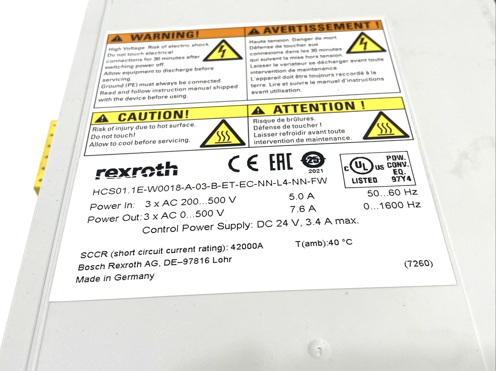 Bosch Rexroth R911331608 Converter HCS01.1E-W0018-A-03-B-ET-EC-NN-L4-NN-FW - Maverick Industrial Sales