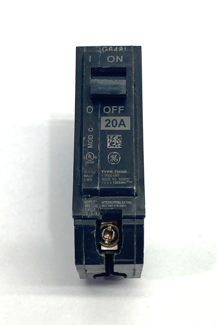 General Electric 30652 20A Circuit Breaker 1-Pole Type THQB HACR SWD, MOD. C - Maverick Industrial Sales