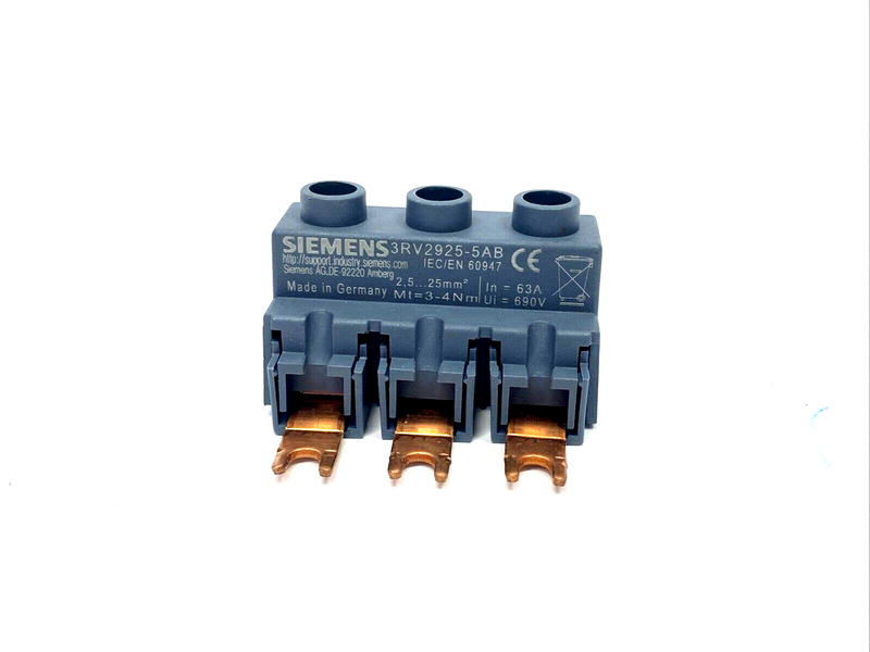 Siemens 3RV2925-5AB 3-Phase Supply Terminal For 3-Phase Busbar Connection - Maverick Industrial Sales