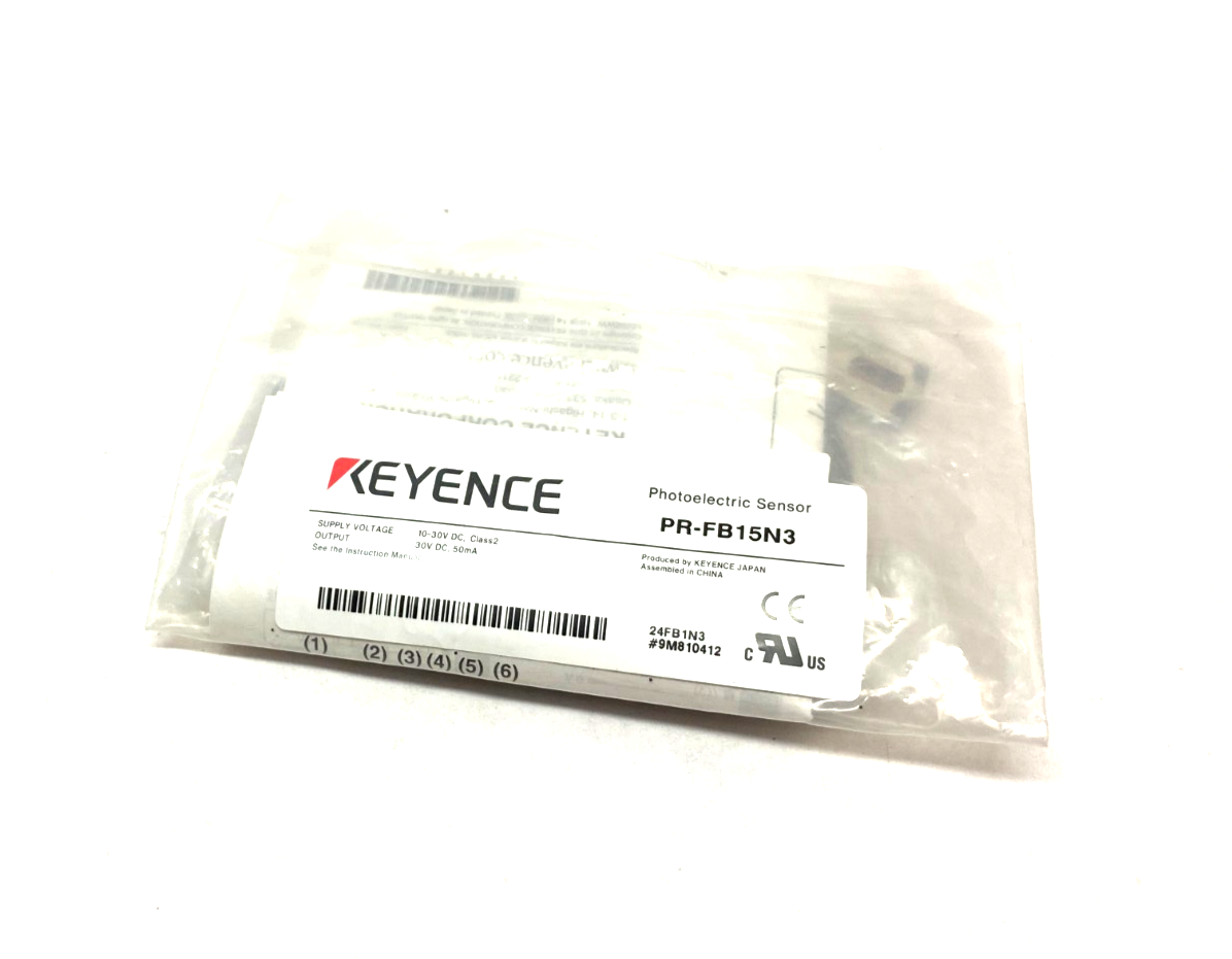 Keyence PR-FB15N3 Self-Contained Flat, Reflective Photoelectric Sensor - Maverick Industrial Sales