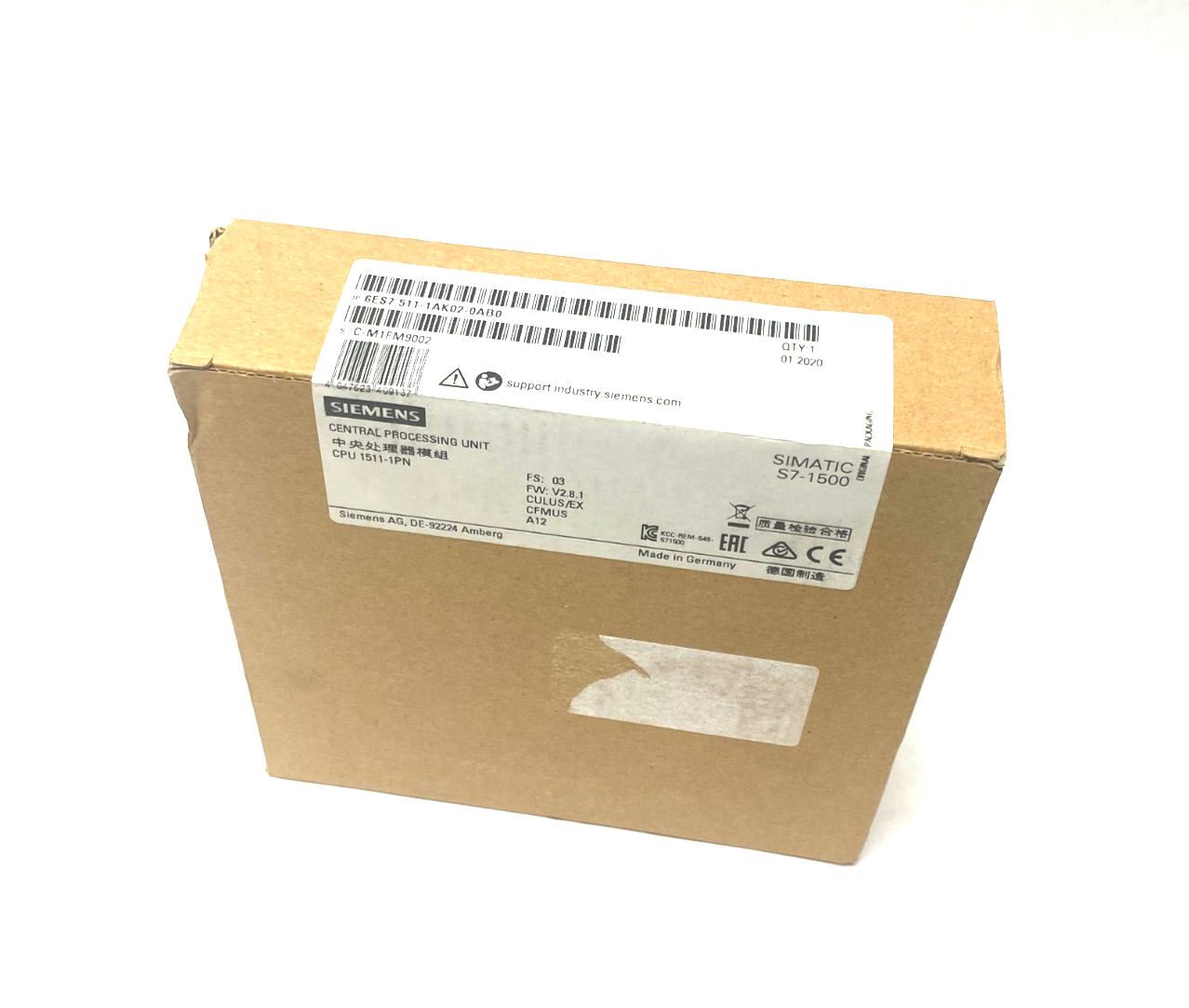 Siemens 6ES7 511-1AK02-0AB0 SIMATIC S7-1500 CPU Module 150kB 1Mb 1511-1PN - Maverick Industrial Sales