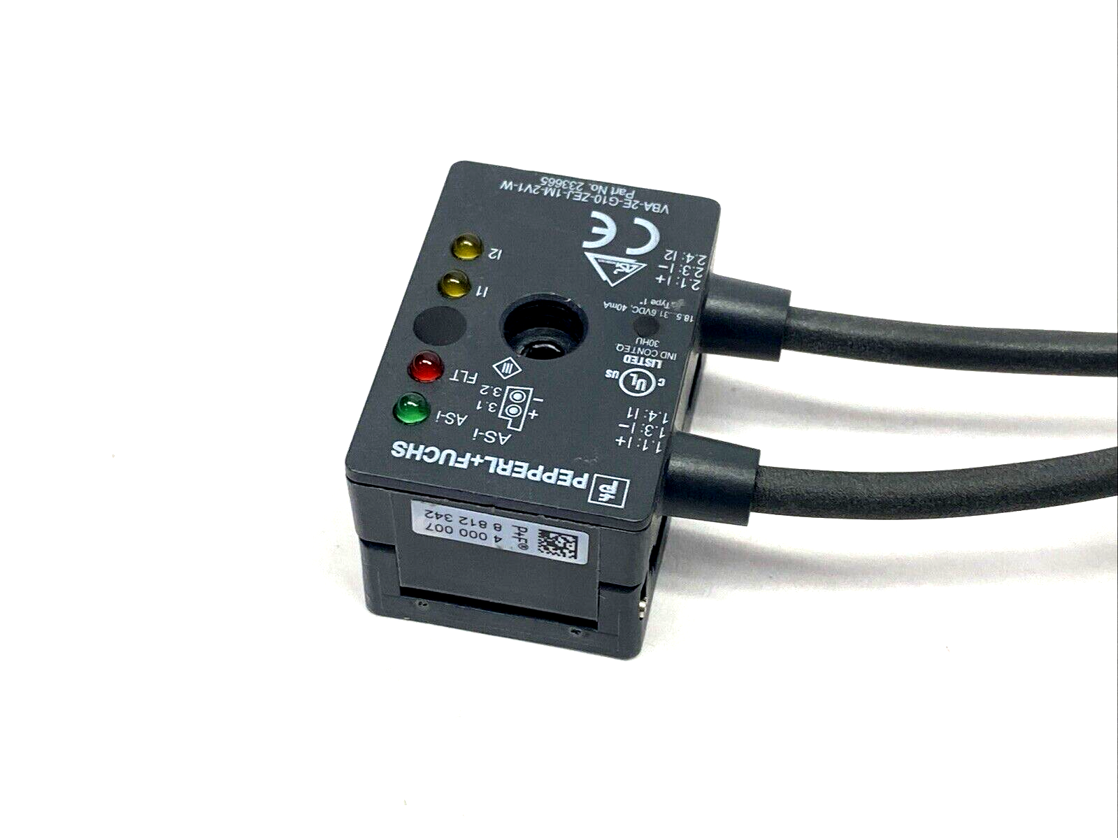 Pepperl+Fuchs VBA-2E-G10-ZEJ-1M-2V1-W AS-Interface Module 233665 MISSING SCREW - Maverick Industrial Sales