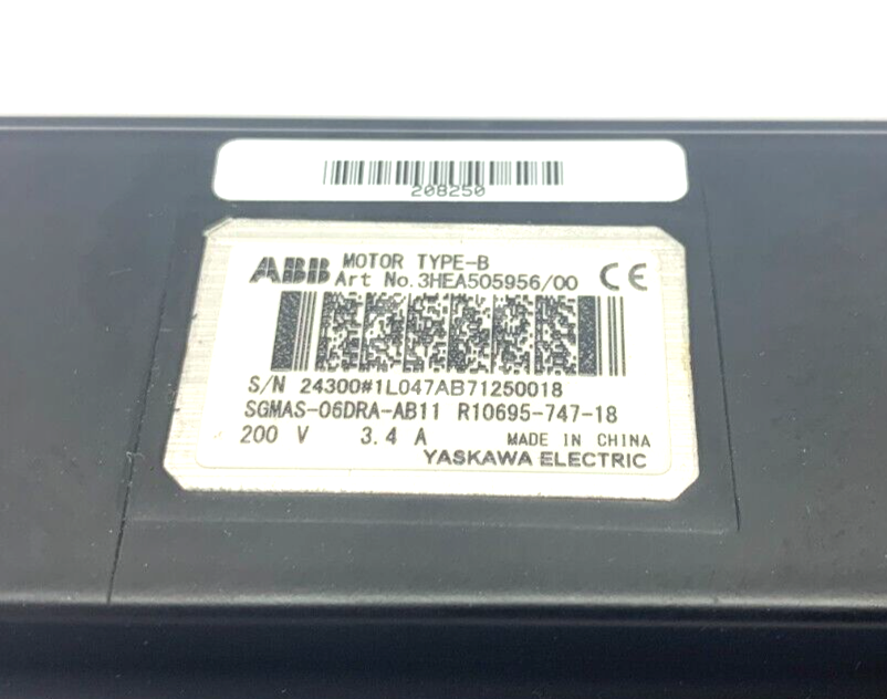 ABB Yaskawa 3HEA505956/00 Type-B Motor 200V 3.4A - Maverick Industrial Sales