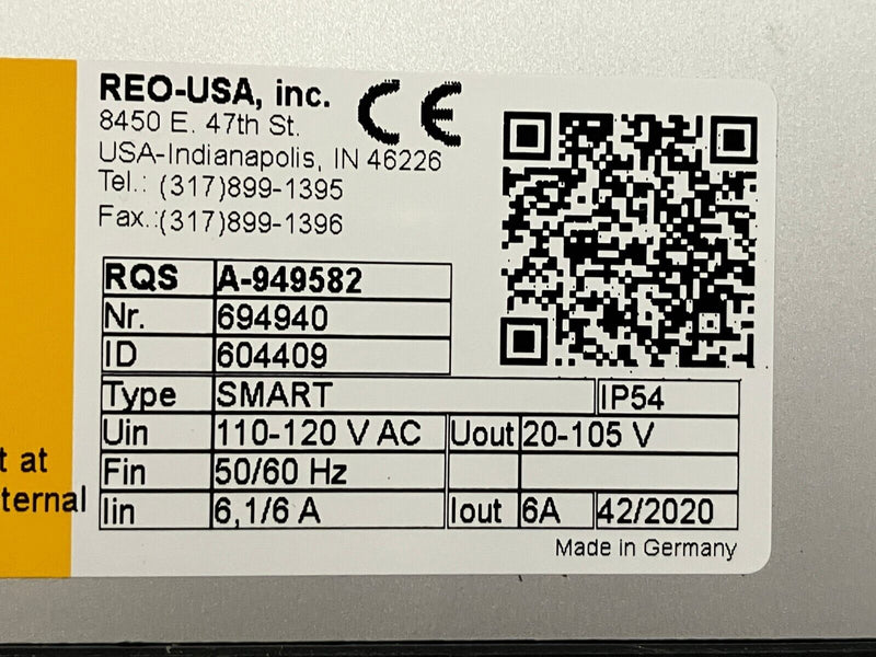 REO USA REOVIB T1 Vibratory Feeder Controller A-949582 694940 120VAC 20-105V Out - Maverick Industrial Sales